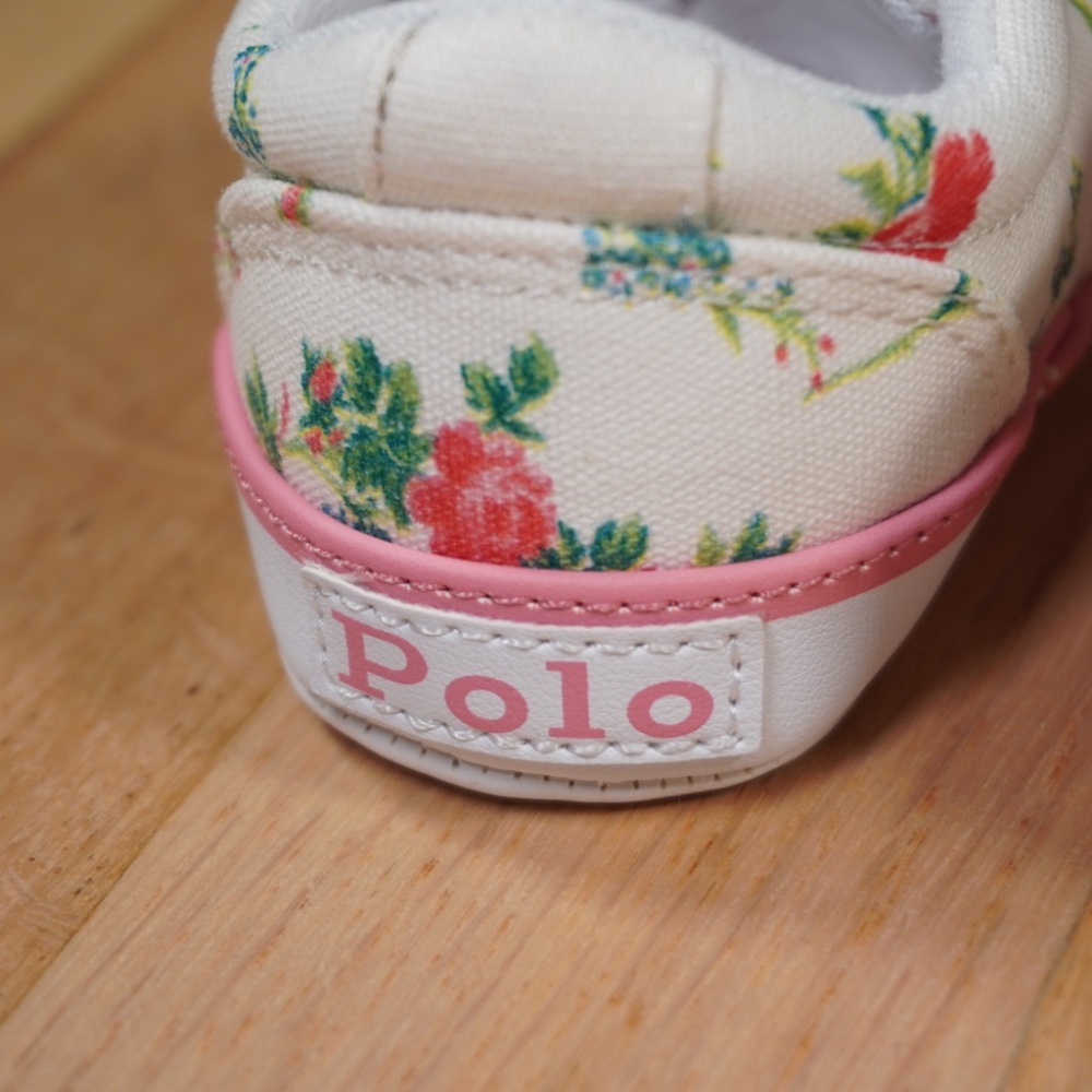 Ralph Lauren Toddler Keaton Floral Canvas Pink Size 3 M Brand New - Picture 7 of 12